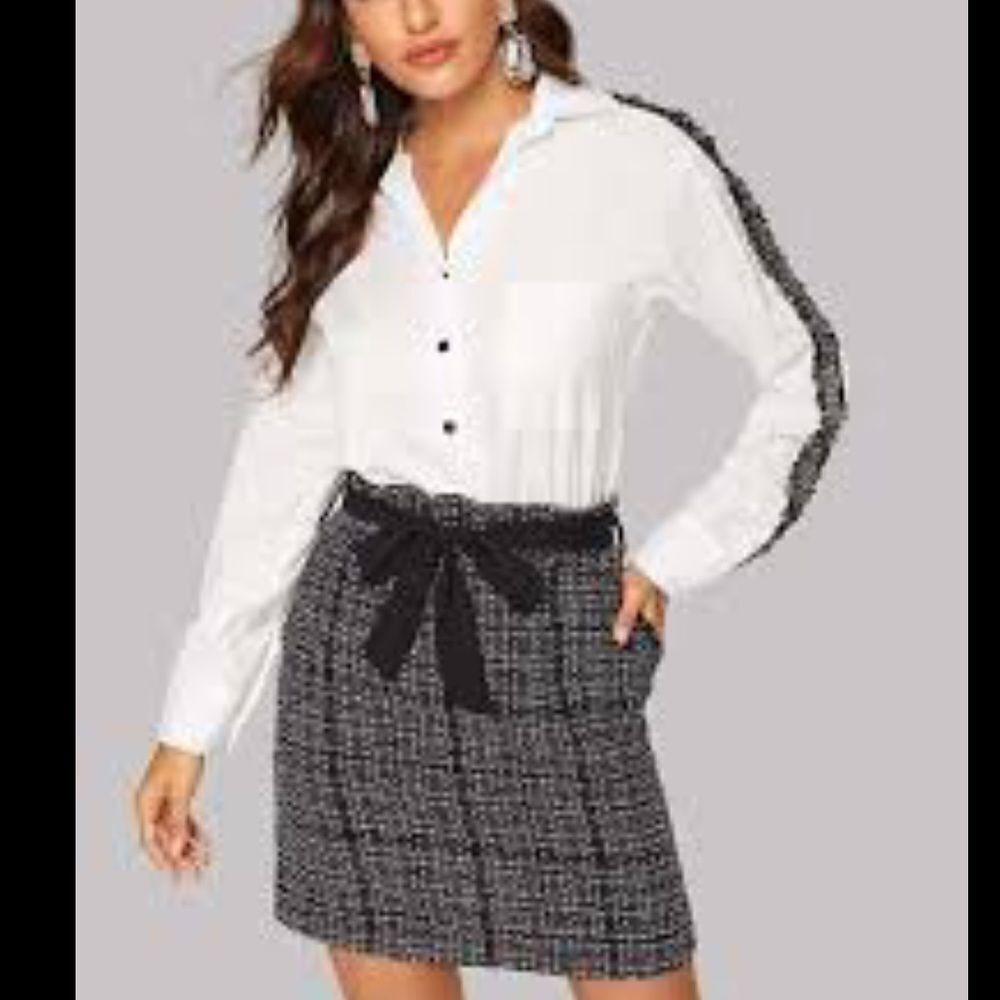 Zara Trafaluc‎ Womens White Dress Shirt Sleeve Side Accent